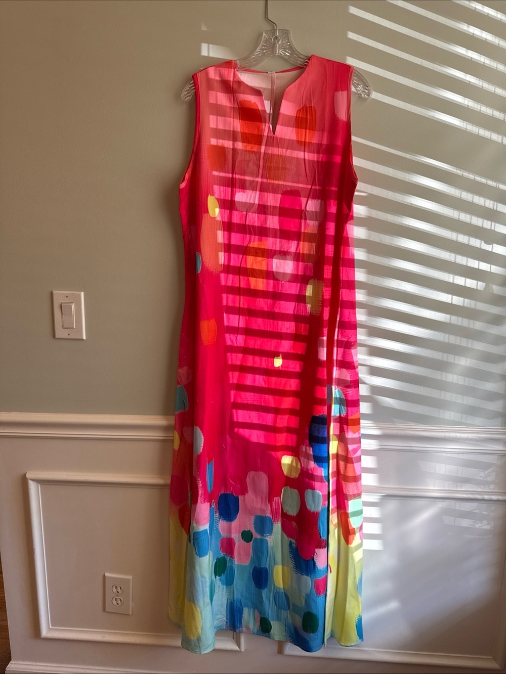 Uoozee women Bright Pink Multicolor Sleeveless Women's Maxi Dress. Size XXL